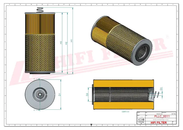 Rysunek wymiarowy Filtr oleju SO 3320