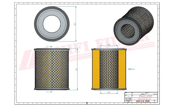 Rysunek wymiarowy Filtr oleju SO 3322