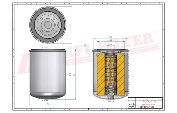 Rysunek wymiarowy Filtr oleju SO 3356