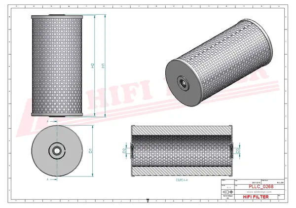 Rysunek wymiarowy Filtr oleju SO 3357