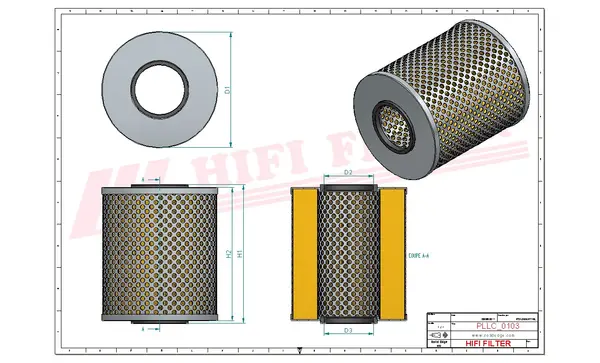 Rysunek wymiarowy Filtr oleju SO 3368