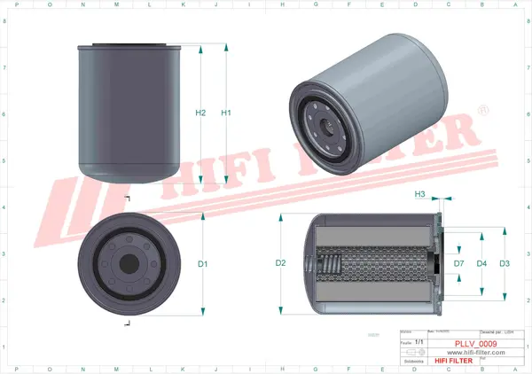 Rysunek wymiarowy Filtr oleju SO 3532