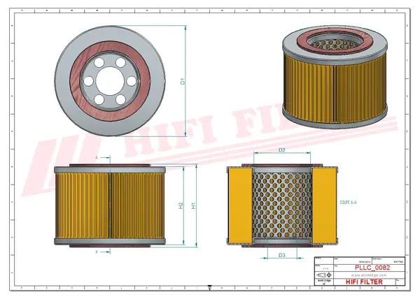 Rysunek wymiarowy Filtr oleju SO 4004
