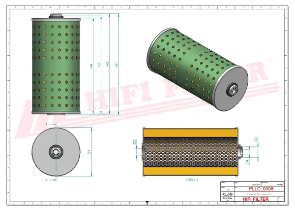 Rysunek wymiarowy Filtr oleju SO 4032
