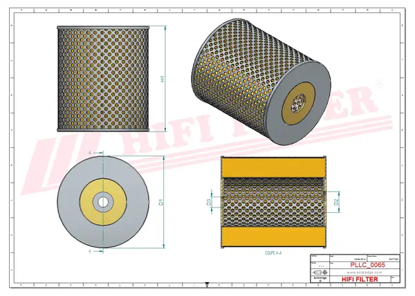 Rysunek wymiarowy Filtr oleju SO 4081