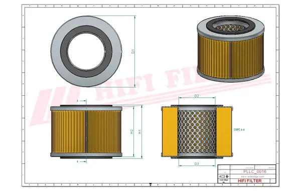 Rysunek wymiarowy Filtr oleju SO 552
