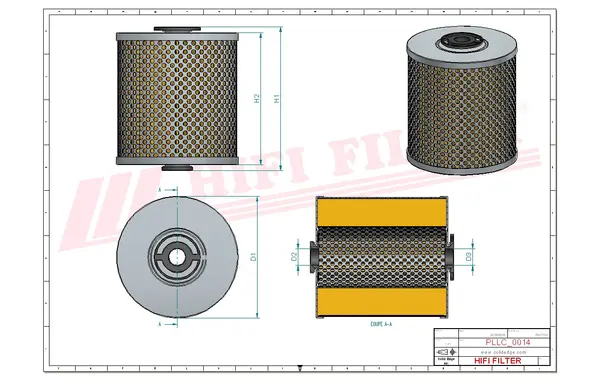 Rysunek wymiarowy Filtr oleju SO 568