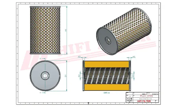 Rysunek wymiarowy Filtr oleju SO 574