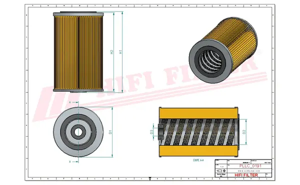 Rysunek wymiarowy Filtr oleju SO 6114