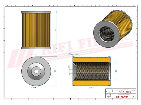 Rysunek wymiarowy Filtr oleju SO 6118