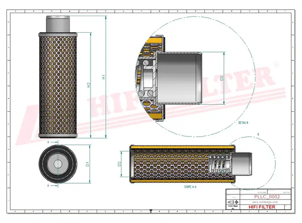 Rysunek wymiarowy Filtr oleju SO 650