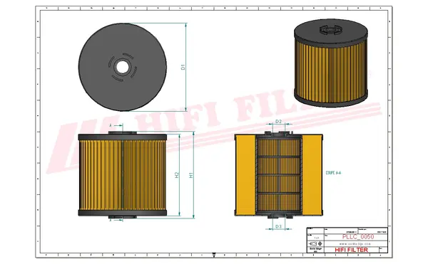 Rysunek wymiarowy Filtr oleju SO 7001