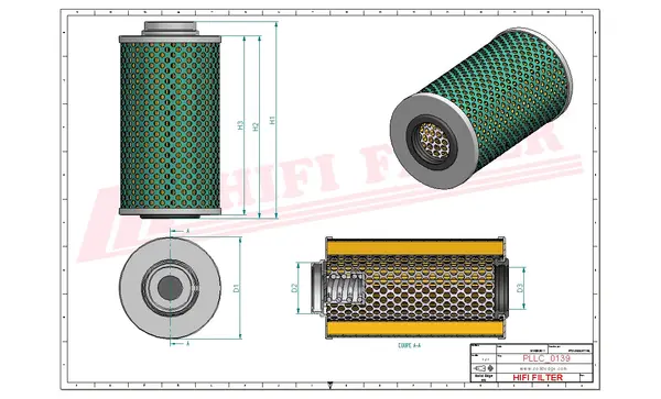 Rysunek wymiarowy Filtr oleju SO 7020