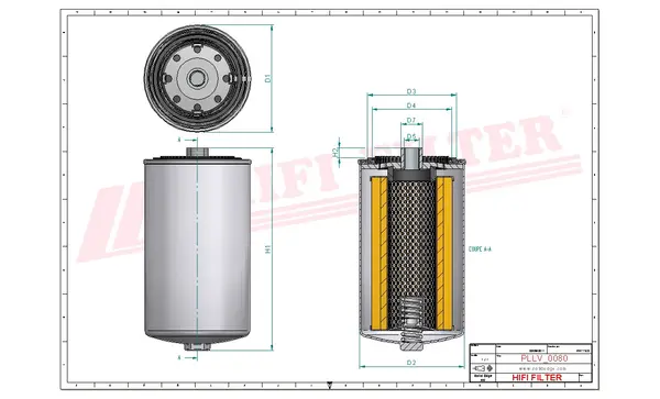 Rysunek wymiarowy Filtr oleju SO 7048