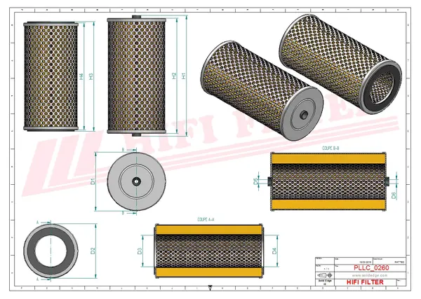 Rysunek wymiarowy Filtr oleju SO 7157