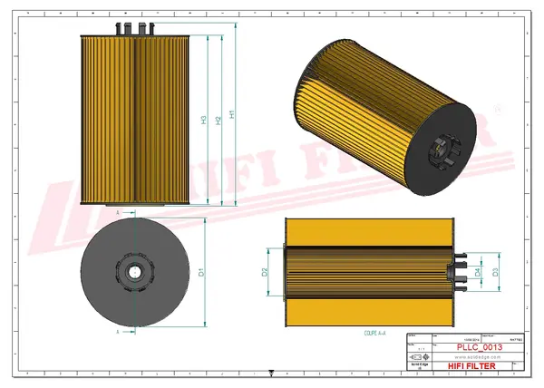 Rysunek wymiarowy Filtr oleju SO 7266