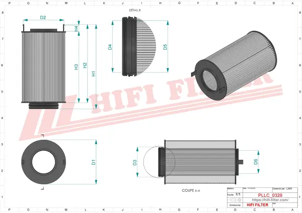 Rysunek wymiarowy Filtr oleju SO 7302