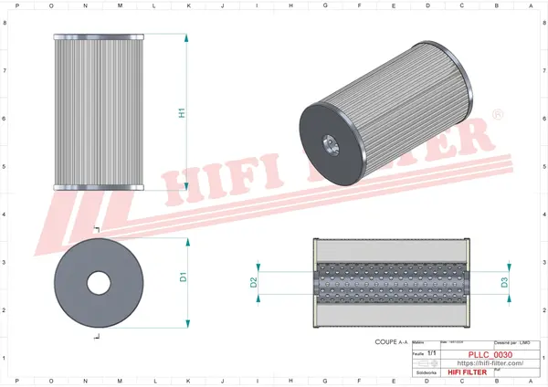 Rysunek wymiarowy Filtr oleju SO 779