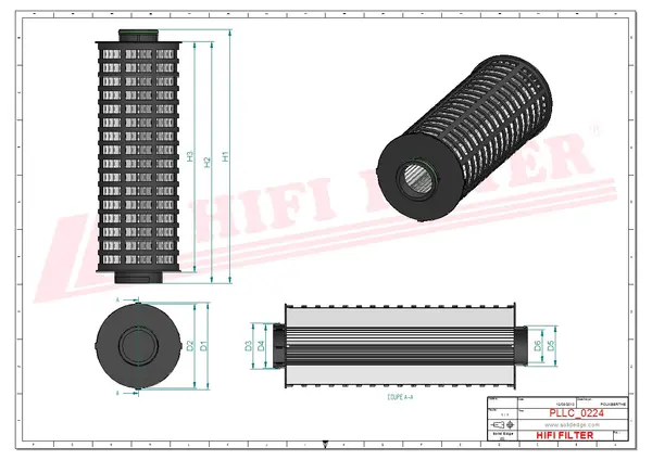 Rysunek wymiarowy Filtr oleju SO 8043