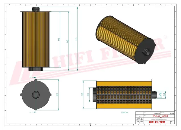 Rysunek wymiarowy Filtr oleju SO 8045