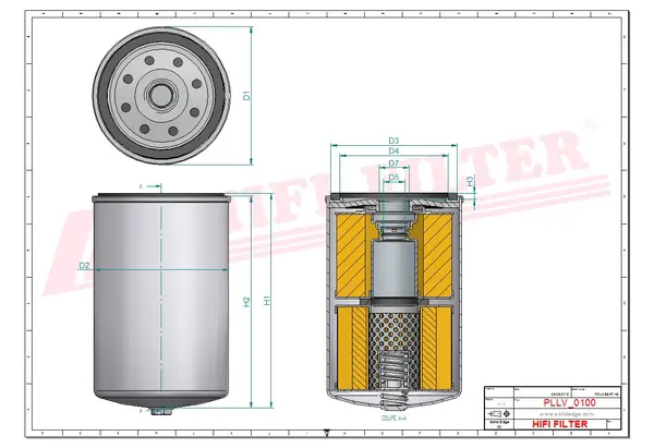 Rysunek wymiarowy Filtr oleju SO 8212