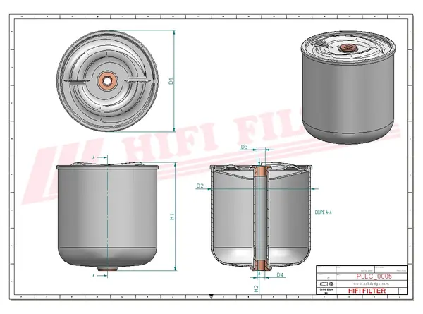 Rysunek wymiarowy Filtr oleju SO 9061