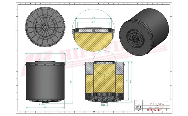 Rysunek wymiarowy Filtr osuszajacy TB 1385