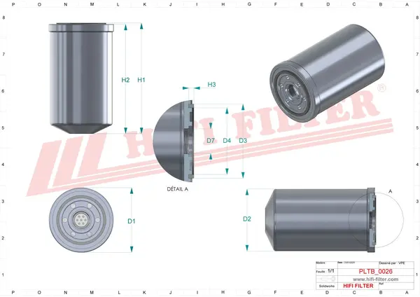 Rysunek wymiarowy Filtr osuszajacy TB 1401