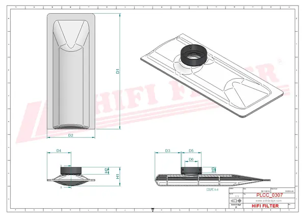 Rysunek wymiarowy Filtr paliwa BE 4053