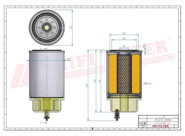Rysunek Filtr paliwa kompletny z separatorem SN 920602 B