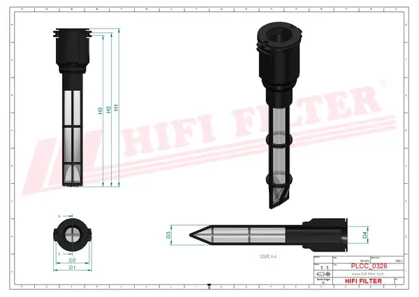 Rysunek wymiarowy Filtr paliwa SD 70439