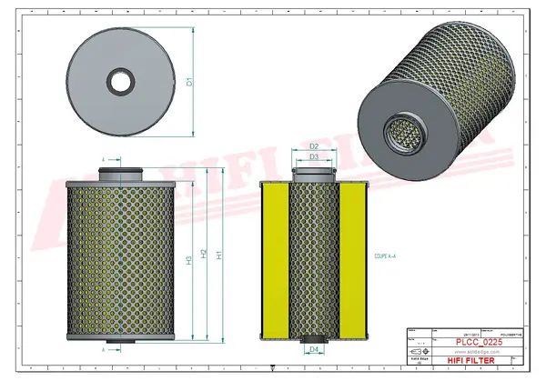 Rysunek wymiarowy Filtr paliwa SN 1128