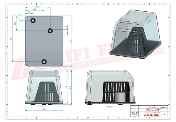 Rysunek wymiarowy Filtr paliwa SN 1205