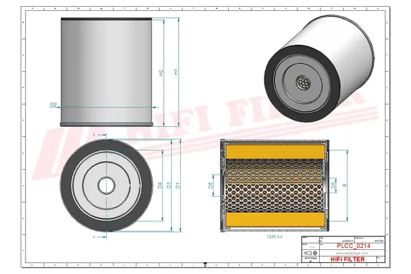 Rysunek wymiarowy Filtr paliwa SN 138