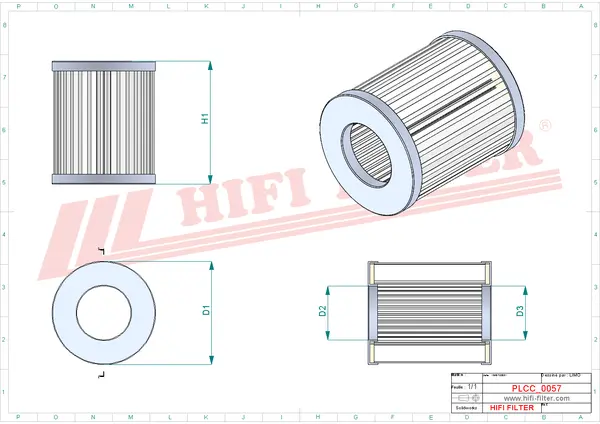 Rysunek wymiarowy Filtr paliwa SN 20135