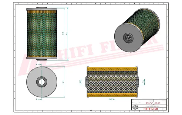 Rysunek wymiarowy Filtr paliwa SN 21029