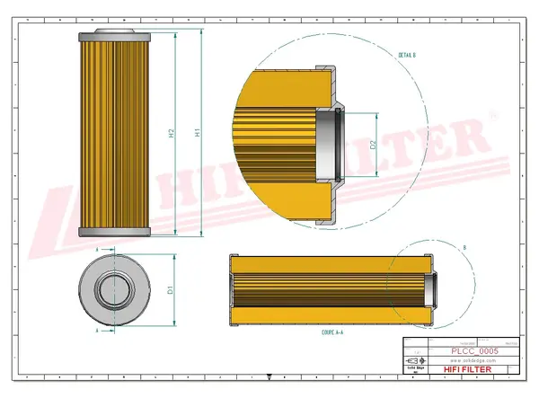 Rysunek wymiarowy Filtr paliwa SN 21587
