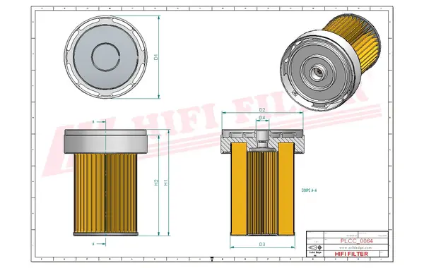 Rysunek wymiarowy Filtr paliwa SN 21599