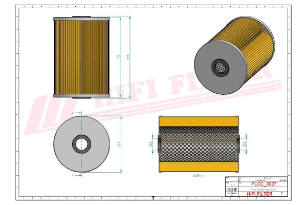 Rysunek wymiarowy Filtr paliwa SN 230