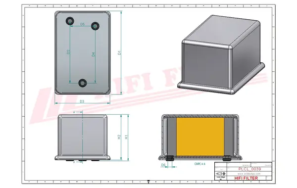Rysunek wymiarowy Filtr paliwa SN 5045