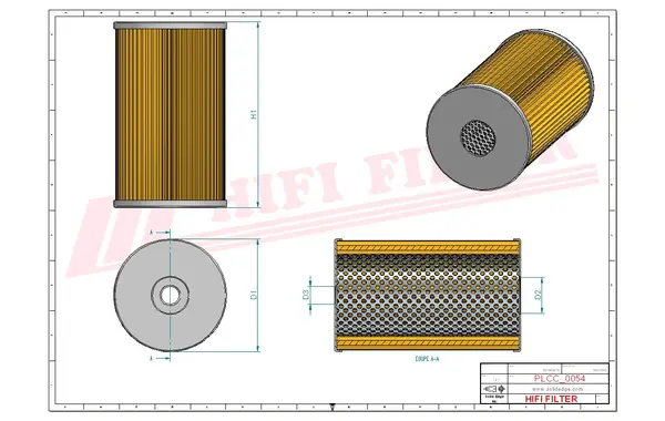 Rysunek wymiarowy Filtr paliwa SN 6236