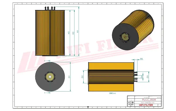 Rysunek wymiarowy Filtr paliwa SN 70185