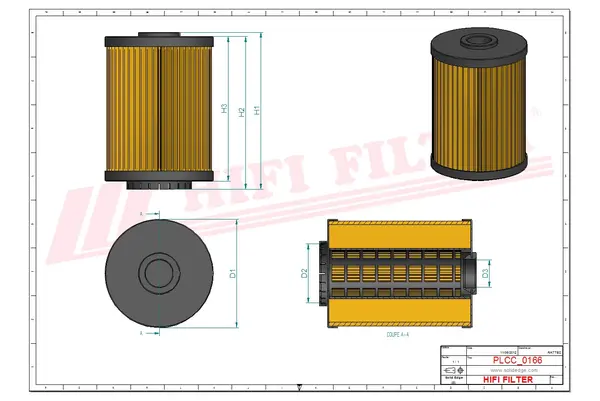 Rysunek wymiarowy Filtr paliwa SN 70341