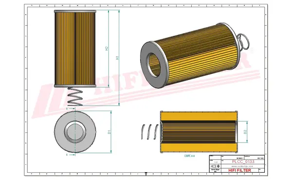 Rysunek wymiarowy Filtr paliwa SN 80012