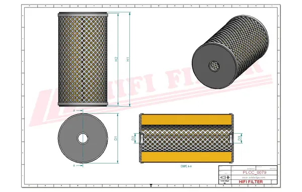 Rysunek wymiarowy Filtr paliwa SN 99133