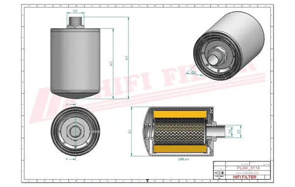 Rysunek wymiarowy Filtr powietrza FS 703