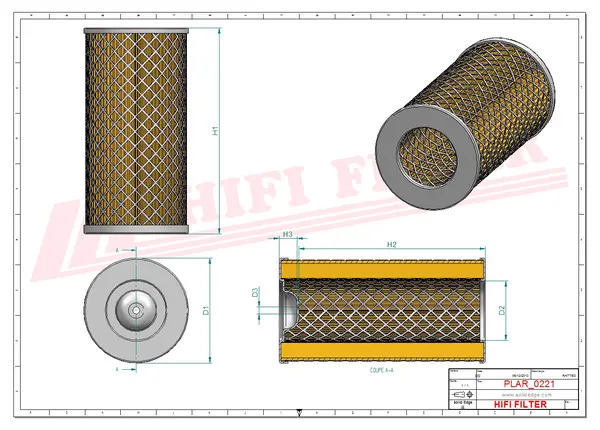Rysunek wymiarowy Filtr powietrza SA 10299