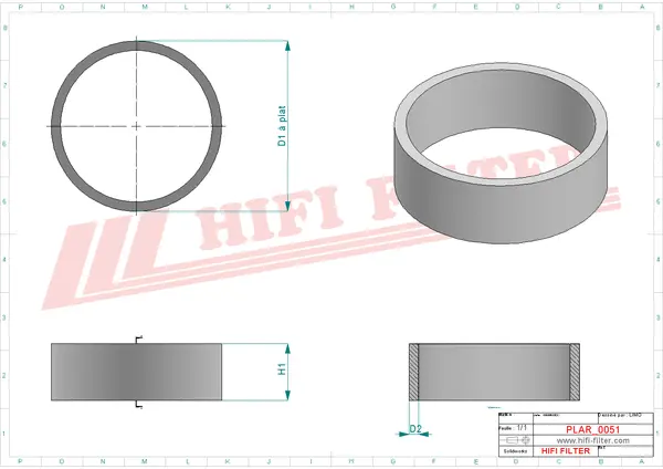 Rysunek wymiarowy Filtr powietrza SA 22399
