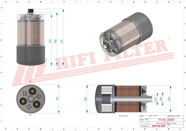 Rysunek wymiarowy Filtr przewietrzania dosuszania FS 503