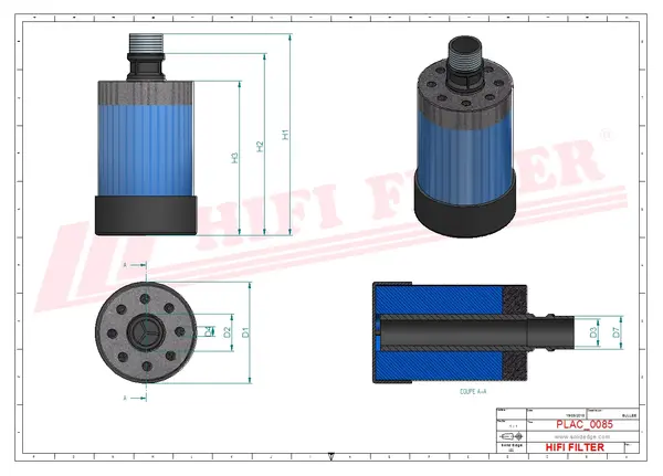 Rysunek wymiarowy Filtr przewietrzania dosuszania FS 515